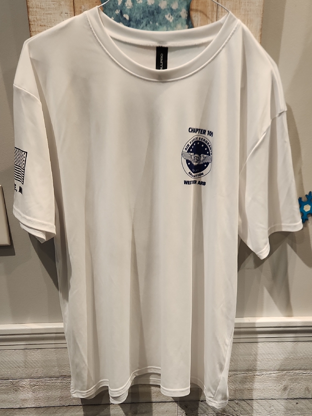 Allpro White Graphic Crewneck Men's Shirt AFSA Chapter 109 Westover AFB SZ XL